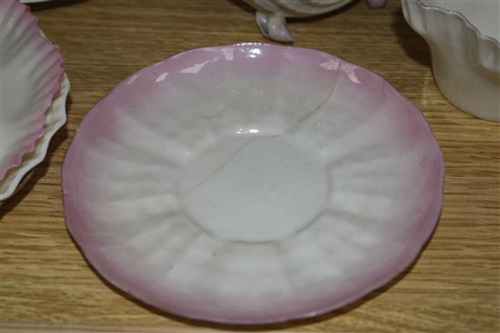 A collection of Belleek porcelain, some First and Second period